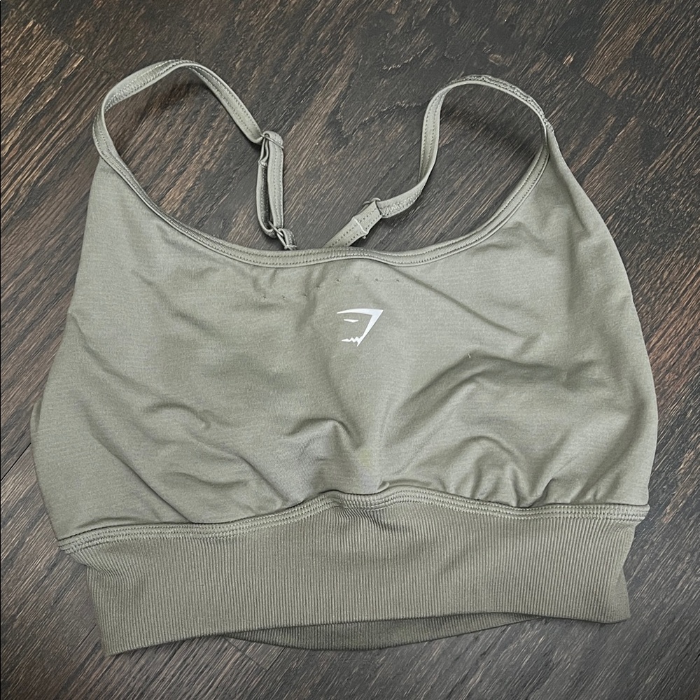 Gymshark sage green Sports Bra size medium (no pads)